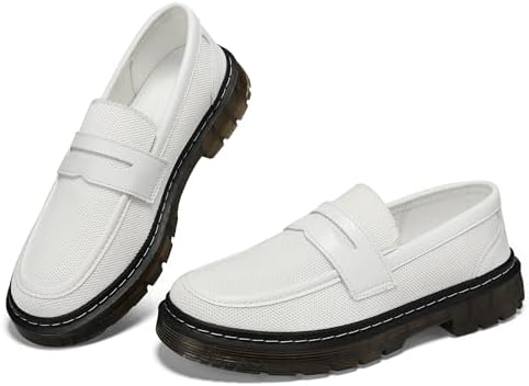 Women's Mesh Penny Loafers Breathable Knitted Flat Shoes Comfortable & Lightweight Slip-Ons