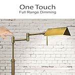 O’Bright Dimmable LED Pharmacy Floor Lamp, 12W LED, Full Range Dimming, 360 Degree Swing Arms, Adjustable Heights, Standing Lamp for Reading, Sewing, and Craft, ETL Listed, Antique Brass (Gold) - Image 3