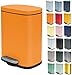 Spirella Akira Cestino Bagno Pattumiera Acciaio Inox - Cestino Spazzatura - Bidoncino Bagno - Pattumiera Bagno 5L - Bidoncino Rimovibile - Cestino WC Bagno Sistema Magic Silent Softclose (Arancione)