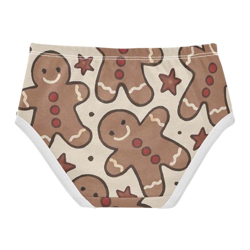 Breathable Girls' Panties Breathable Underwear for Young Girls Gingerbread Men in Sizes 2T,3T, 4T, 5T, 6Y and 8Y2