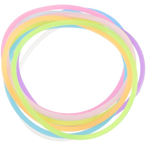 SHINEOFI 50 Pezzi Braccialetti Luminosi in Silicone Gelatinoso Fosforescente per Elastici Lisci e Flessibili per Feste Compleanni e Matrimoni Atmosfera Divertente