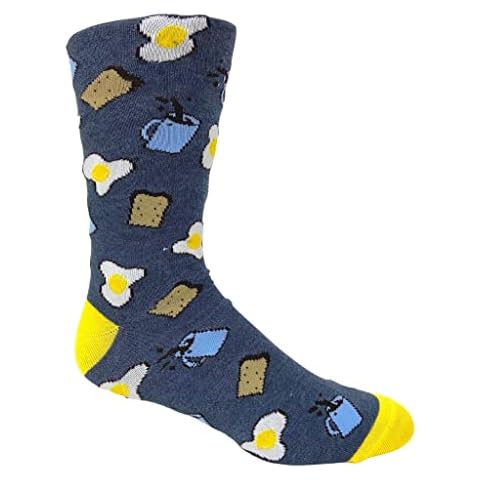 Beer Fast Food Pizza Airplanes Space Men's Novelty Socks, Breakfast Cover