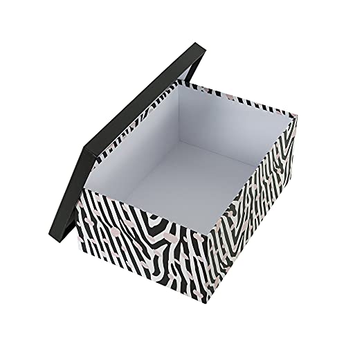Soul & Lane Decorative Storage Cardboard Boxes With Animal Print - Set Of 3 - Nesting Zebra Keepsake Storage Boxes With Lids For Office, Bedroom, School, Work Brand #TOP1