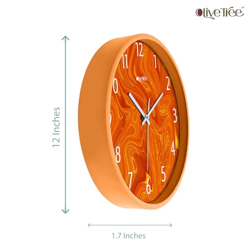 Image of Olive Tree Wall Clock 12 inch Decorative Plastic Wall Clock Movement Classic Clock Battery Operated Round Easy to Read for Room /Home /Kitchen /Bedroom /Office /School - 9221