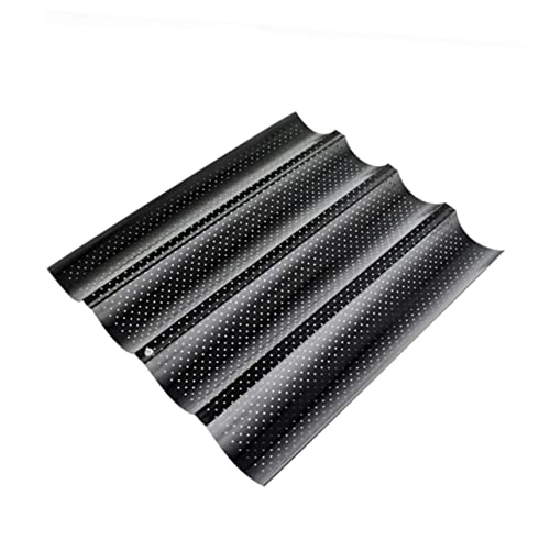 SOLUSTRE Non-stick Baking Mold Sturdy Carbon Steel 4-slot Bread Baking Pan Easy to Use French Bread Maker
