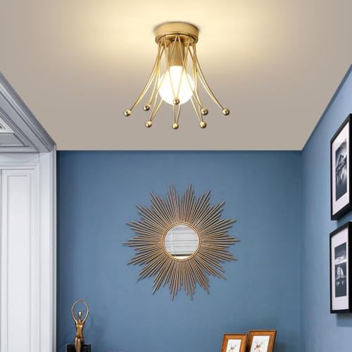 Plafond éclairage moderne or en métal chic pour salon et cuisine - 2