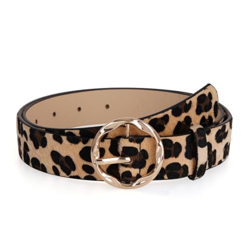 Vxcvzv 1Pc Leopard Belts for Womens, Adjustable Soft PU Leather Belt, Leopard Print Belts Women's for Shorts Jeans Pants Coat Dress Casual