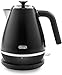 De'Longhi Distinta X KBIN3001.BK Designer Kettle, Brushed Steel, 360 Swivel Base, Cord Storage, 1.7 Litre, Anti-limescale Filter -Black