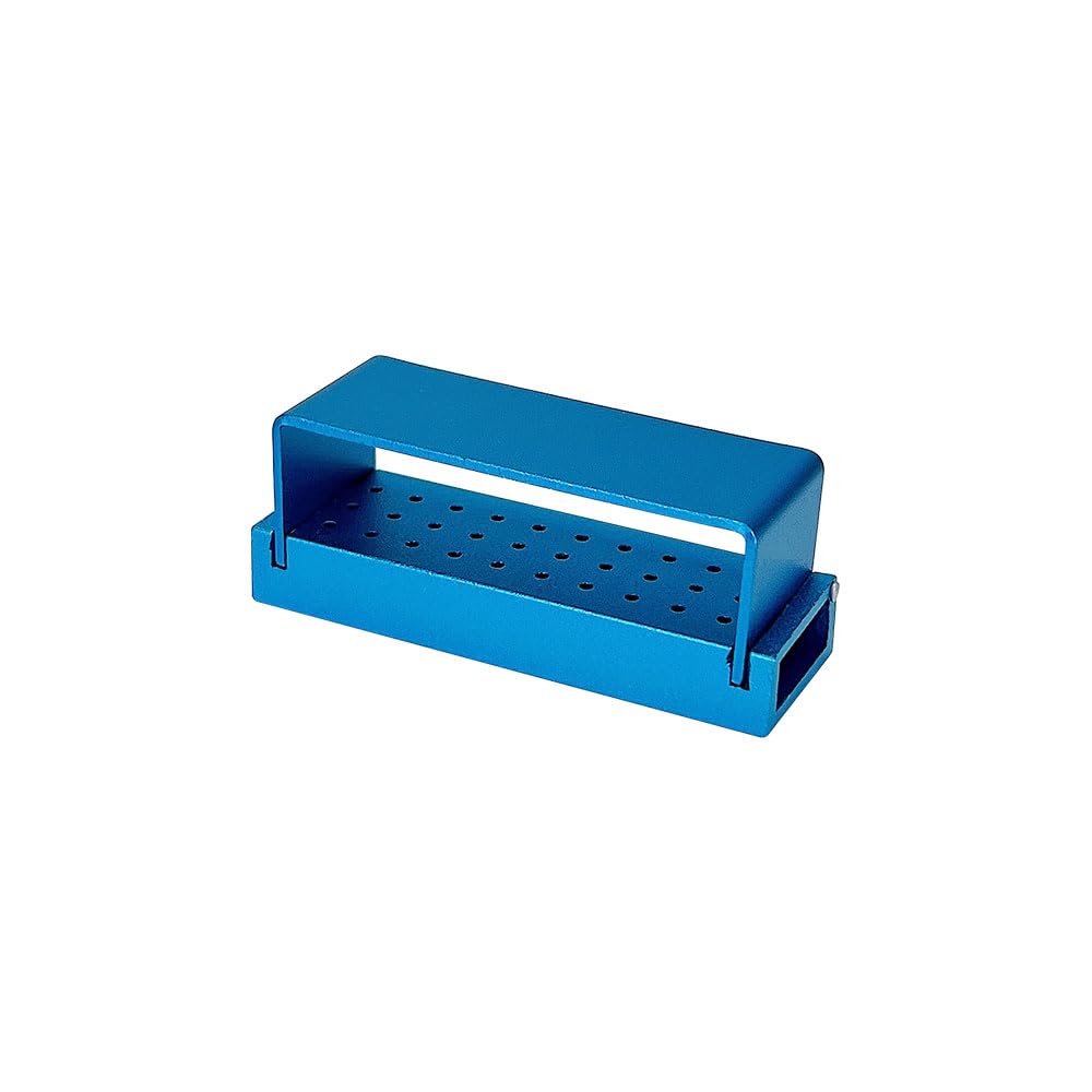 4PCS 30 Holes Dental Bur Blocks, High and Low Speed Dual-Purpose Disinfection Lathe Needle Case for Dental Office (4 Colors)