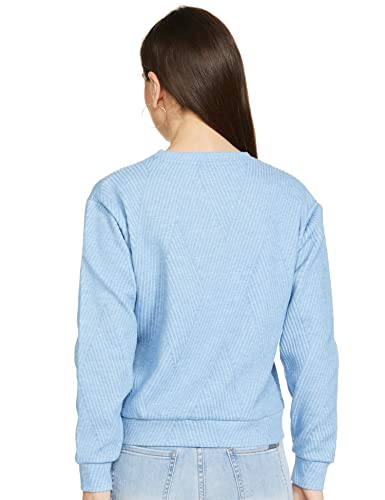 Image of Max Women Polyester Jacquard Boxy Crew Neck Sweatshirt