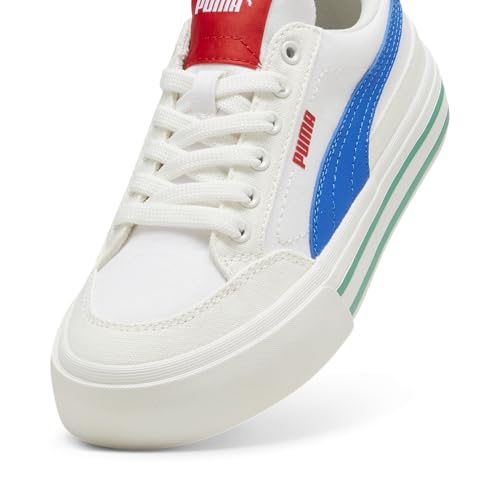Image of Puma Unisex-Child, Court Classic Vulc, Puma White-Hyperlink Blue-Vapor Gray, Big Kid 6.5