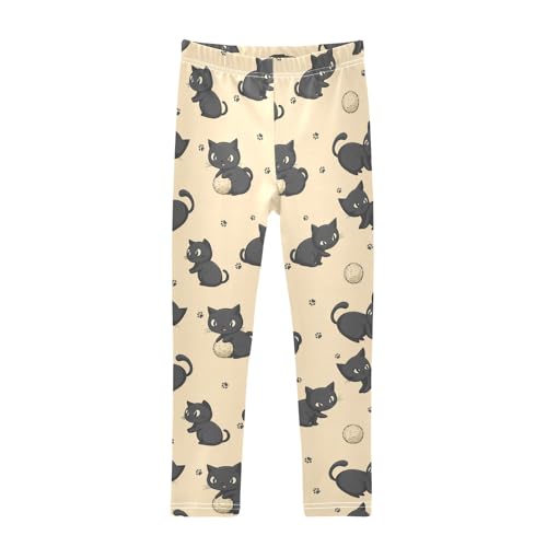 senya Girls Printed Leggings Yoga Pants Cat Pattern for Kids in 4t to 10 Years, 4T