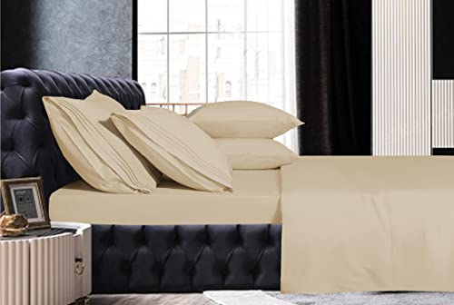 Image of Mocassi Hotel Luxury 1800 Thread Count Bedding Pillowcases King Size Set of 2 - Pillow Covers - Pillow Protector - Cooling Pillowcases (Set of 2 King Size 20 inch x 40 inch, Cream)