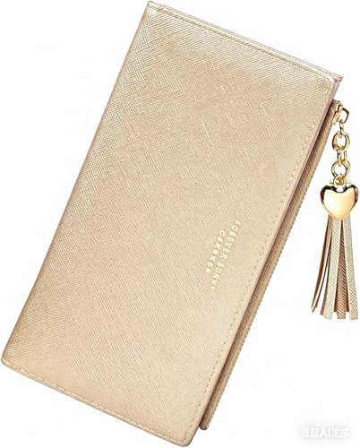 Image of Valentoria Womens Wallet Cute Elegant Long Slim Card Holder Case Minimalist Coin Purse Thin Tassels Zip Clutch Wallets for Girls Ladies | Cute