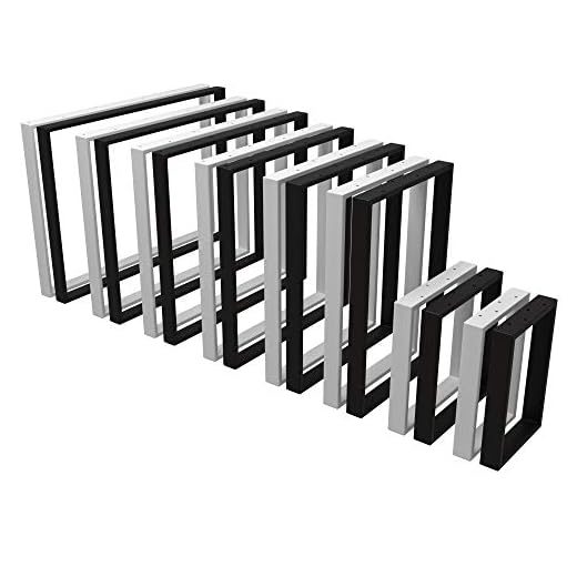 POKAR Pata de Mesa de Acero, Marcos Cuadrados Estilo Industrial DIY para Café, Mesas de la Sala de Star, Patas Metálicas de la Encimera para Muebles negro, 30x43 cm, Conjunto de 2
