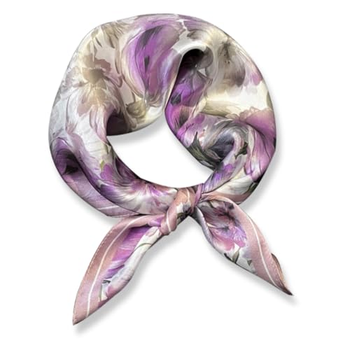 PoeticEHome 100% Mulberry Silk Neck Scarf for Women, 21 x 21 Inch