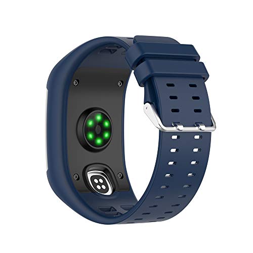 KINOEHOO Correas para relojes Compatible con Polar M600 Pulseras de repuesto.Correas para relojesde siliCompatible cona.(Azul oscuro)