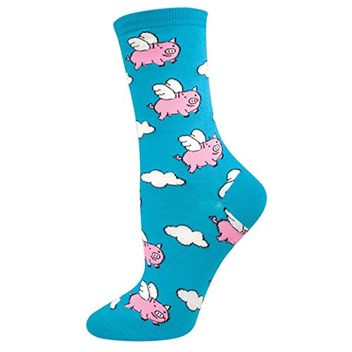 Socksmith Women's WHEN PIGS FLY Socks (SkyBlue,O/S)