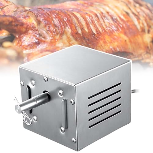 vnmudzeo Stainless Steel BBQ Rotisserie Motor,T-Type Drive Rod,Pig Goat Chicken Rotisserie Roaster Motor,for Outdoor Barbecue Grilling Camping,140-160kg