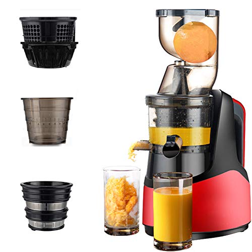 OFAY Exprimidor Automático De Separación De Jugo De Escoria Máquina De Jugo Exprimidor Doméstico De Frutas Y Verduras con Cepillo De Red, Red De Limpieza, Red De Helado,Rojo,C Cover