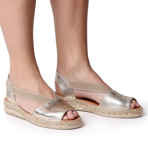 Image of Toni Pons - ETNA - Flat leather sandal with elastics