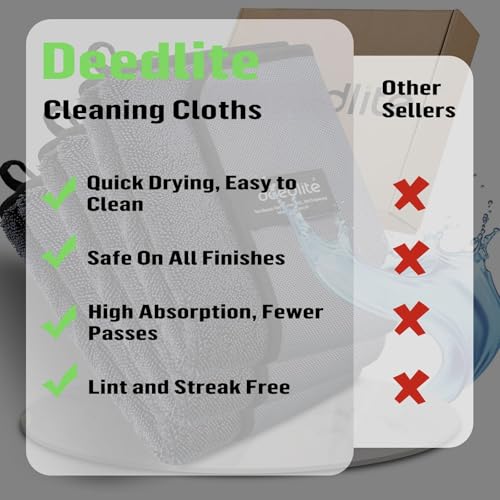 Deedlite Shiny Bath Wipes XXL Trockentuch Dusche, Fast Dry Auto Trockentuch, Mikrofasertücher, Premium Tuch für Auto, Duschkabine… – Ansicht 6
