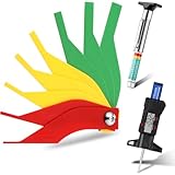 3 Pieces Tire Tread Depth Gauge Tool Digital Tread Depth Gauge Brake Lining Thickness Ruler Coded Tire Automotive Brake Pad Measure Ruler for Motorcycle, Car, Truck and Bus