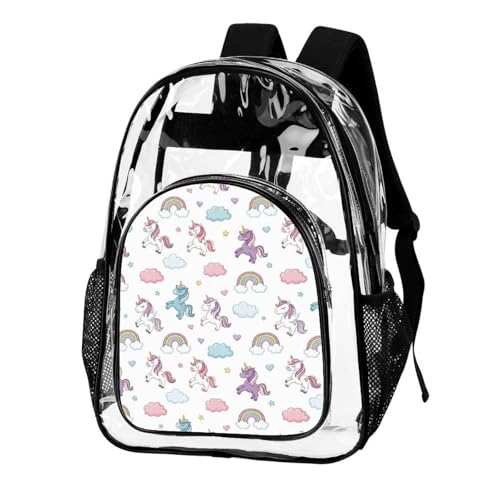 Outdoor Sports Clean Backpacks with Functional Pockets Unicorn Rainbow for Adults Swim, Airports, Work, Beach, Casual Daily Use2