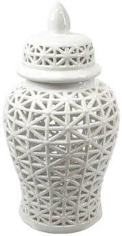 Donny Osmond Home White 15-Inch Janice Temple Jar
