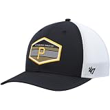 47 MLB Burgess Adjustable Snapback Mesh Trucker Hat, Adult One Size Fits All (Pittsburgh Pirates)
