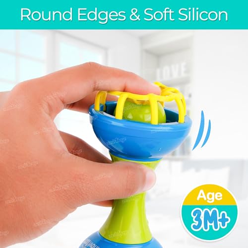 Image of Zest 4 Toyz Rattle Set for Babies 0-6 Months New Born Rattle and Teether Toys for Baby Toys Early Development Toys for Kids Return Gifts for Kids - Pack of 4