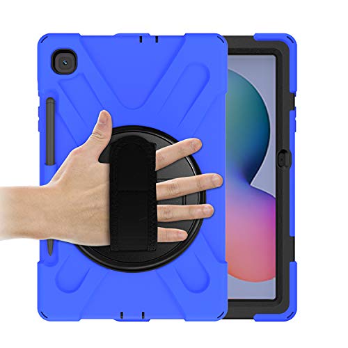 Kiq Shield Series Galaxy S6 Lite Case Heavy Duty Tablet Shockproof Rugged Tab S6 Lite Cover W/Stand Shoulder Strap For Samsung Galaxy Tab S6 Lite 10.4 Inch 2022/2020 P610/P613/P615/P619 - Dark Blue #TOP3