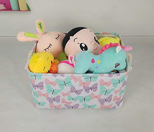 Kunro Toy Bin Waterproof Storage Organizer For Nursery Hamper Home Decor Closet Kids Bedroom Laundry Baby Gift Shelf Baskets (Batterfly) #TOP5