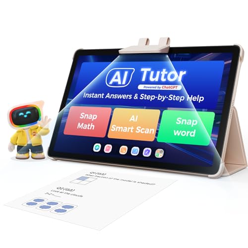 AI Kids Tablet with Parental Control - 50000+ Content AI Tutor Learning Tablet with ELA, Math, ABC, Word, Read, Phonics, STEM for Homeschooler Educational Study for G1 - G6 (TalPad T100, Standard)