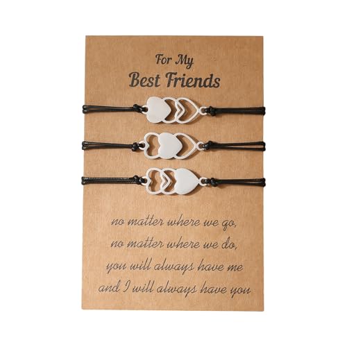 Shuade 1 set di braccialetti intrecciati fatti a mano, braccialetti in corda di cotone, gioielli da polso regolabili adatti per varie occasioni, Acciaio inossidabile