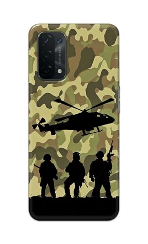 Image of Printed Hard Back Cover Case for Oppo A54 5G | Oppo A74 5G | Oppo A93 5G | Oppo A93s 5G Back Cover (Army) -1111