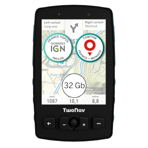 TwoNav Aventura 2 Plus (32 Go) + Carte 5 Dalles de France IGN Top25, GPS de Marche à Pied écran Large de 3,7 Pouces, Boutons et Joystick pour Alpinisme,...