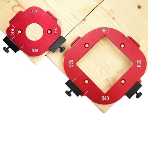 2PCS Router Jig Radius Schablone, Frässchablonen Für Oberfräse Radius Jig Router Schablonen Ecke, R10/R15/R20/R25/R30/R35/R40/R50 Radius Routing Vorlagen Für Holzbearbeitung DIY