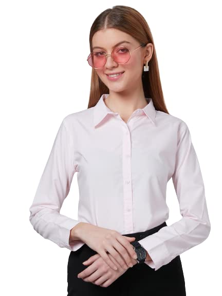 Image of Style Quotient Women Solid Polycotton Regular Formal Shirt