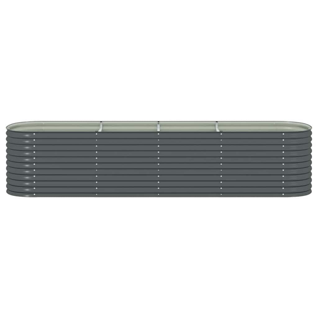 Letto Rialzato Giardino 400x80x81 cm in Acciaio Zincato Grigio, Vaso Rettangolare Grande per Orto, Fioriera da Esterno per Piante, Verdure, Erbe e Fiori