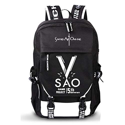 Preisvergleich Produktbild PAPLIU Schultasche Schwertkunst Online USB Unisex Anime Cosplay Büchertasche 43Cm×30Cm×20Cm