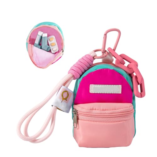 ZHUOGWJFJ Asthma Inhaler Case Inhaler Holder with Keychain Small Travel Medication Organizer for Adults Kids Spacer Bag with a Lanyard and a KeychainOnly Storage Bag (Pink)
