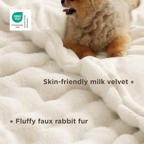 Bedsure Fluffy Faux Fur Throw Blanket