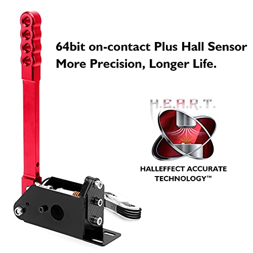 Image of aikeec 64 Bit USB Handbrake with Clamp PC Handbrake for Sim Racing Games G25 G27 G29 T500 FANATECOSW Dirt Rally Windows (RED with Clamp)