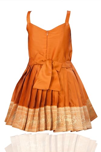Image of South Indian Traditional Pattu Pavadai Tapeta Silk Frock Dress for Baby Girls