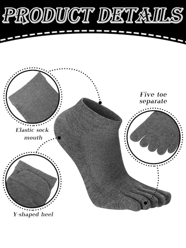 Image of Bencailor 6 /12 /32Pairs Women Toe Socks Five Toe Cotton Socks Ankle Sock with Toes Separated for Women Men Athletic Running