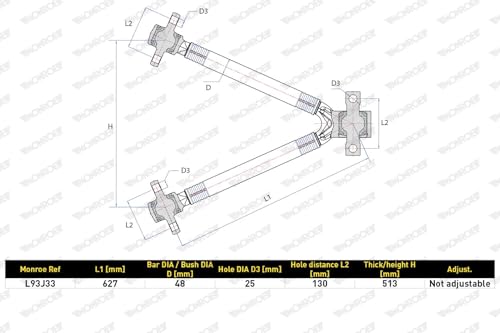 Bras de suspension Monroe L93J33 de qualité supérieure certifiée