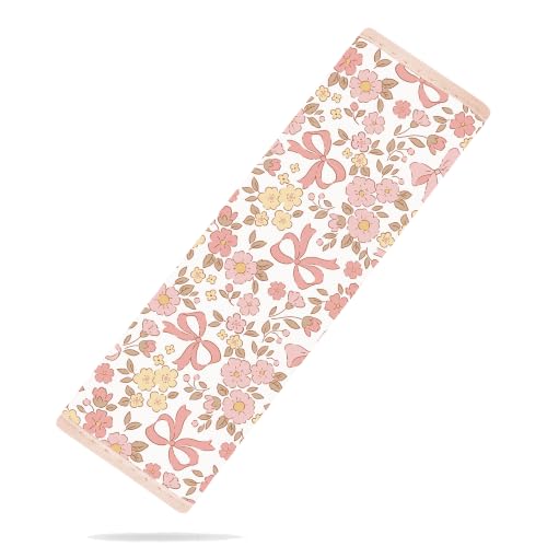 Image of Seat Belt Cover for Kids, Seat Belt Pad for Boys Girls, Car Seat Straps Shoulder Pads for Kids, Kid's Seat Belt Cushion, Shoulder Strap Pad, 1 Piece (Cute Flower Bow)