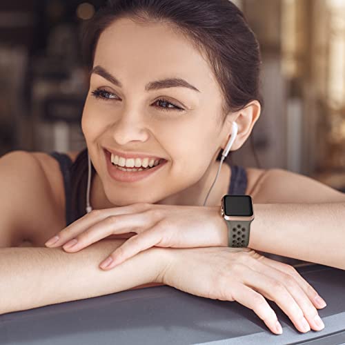 Image of Lerobo Sport Band Compatible with Apple Watch Band Ultra 49mm 45mm 44mm 42mm 41mm 40mm 38mm for Men Women,Soft Silicone Breathable Strap Sport Band for iWatch Ultra 2 SE Series 9 8 7 6 5 4 3 2 1