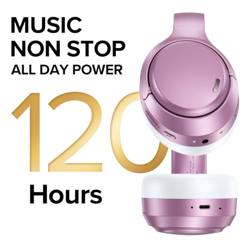 Hybrid Active Noise Cancelling Bluetooth 6.0 Headphones 120H Long Playtime, 6 ENC Mic, Over Ear Headphones Wireless, Hi-Res Audio, Memory Foam Earcup, Transparency Mode ANC Headphone for Travel Office - image 4
